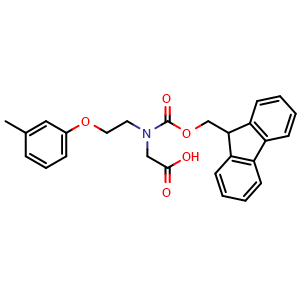 Chemical structure of Fmoc-N-(3-methylphenoxy)ethyl)-Gly-OH , AChemBlock AD291372
