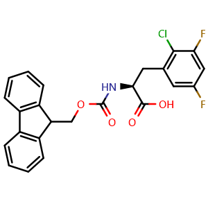 Chemical structure of Fmoc-L-phe(2-Cl,3,5-difluoro)-OH , AChemBlock AD291374