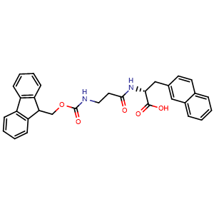Chemical structure of Fmoc-β-Ala-D-2-Nal-OH , AChemBlock AD291377