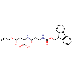 Chemical structure of Fmoc-β-Ala-Asp(OAll)-OH , AChemBlock AD291379