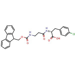 Chemical structure of Fmoc-β-Ala-D-Phe(4-Cl)-OH , AChemBlock AD291380