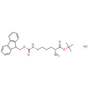 Chemical structure of H-D-Lys(Fmoc)-OtBu.HCl , AChemBlock AD291385
