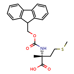 Chemical structure of Fmoc-alpha-Me-D-Met-OH , CAS 1353021-07-4, AChemBlock AD291388