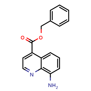 Chemical structure of Benzyl 8-aminoquinoline-4-carboxylate , AChemBlock AD291392