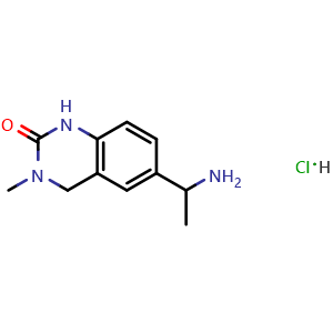 Chemical structure of 6-(1-Aminoethyl)-3-methyl-1,2,3,4-tetrahydroquinazolin-2-one hydrochloride , AChemBlock AD291401