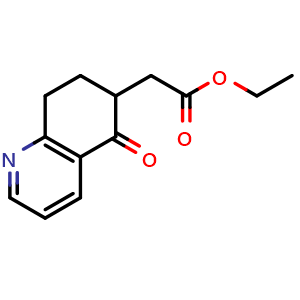 Chemical structure of Ethyl 2-(5-oxo-5,6,7,8-tetrahydroquinolin-6-yl)acetate , AChemBlock AD291404