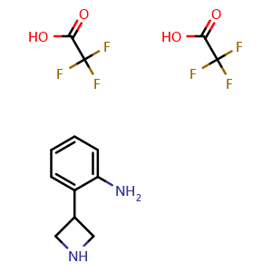 Chemical structure of 2-(Azetidin-3-yl)aniline bis(2,2,2-trifluoroacetic acid) , AChemBlock AD291409