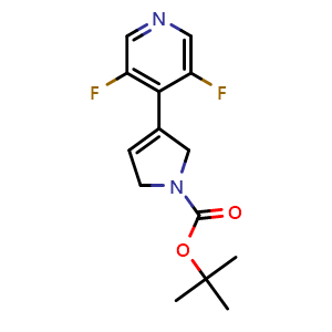 Chemical structure of tert-Butyl 3-(3,5-difluoropyridin-4-yl)-2,5-dihydro-1H-pyrrole-1-carboxylate , AChemBlock AD291412