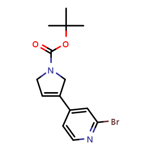 Chemical structure of tert-Butyl 3-(2-bromopyridin-4-yl)-2,5-dihydro-1H-pyrrole-1-carboxylate , AChemBlock AD291418