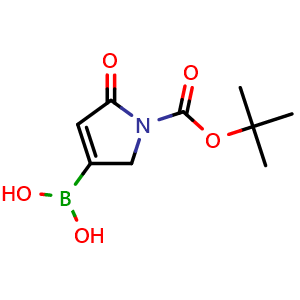 Chemical structure of (1-(tert-Butoxycarbonyl)-5-oxo-2,5-dihydro-1H-pyrrol-3-yl)boronic acid , AChemBlock AD291423