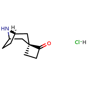 Chemical structure of (1R,3S)-8-Azaspiro[bicyclo[3.2.1]octane-3,1'-cyclobutan]-2'-one hydrochloride , AChemBlock AD291435