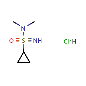 Chemical structure of N,N-Dimethylcyclopropanesulfonoimidamide hydrochloride , AChemBlock AD291437