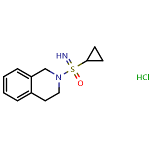 Chemical structure of [Cyclopropyl(1,2,3,4-tetrahydroisoquinolin-2-yl)imino-lambda6-sulfanyl]one hydrochloride , AChemBlock AD291439