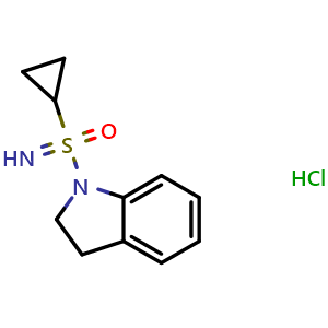 Chemical structure of [Cyclopropyl(2,3-dihydro-1H-indol-1-yl)imino-lambda6-sulfanyl]one hydrochloride , AChemBlock AD291441