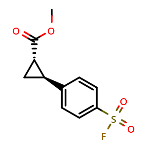 Chemical structure of Methyl (1S,2S)-2-[4-(fluorosulfonyl)phenyl]cyclopropane-1-carboxylate , AChemBlock AD291448
