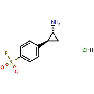 Chemical structure of 4-[(1S,2R)-2-Aminocyclopropyl]benzene-1-sulfonyl fluoride hydrochloride , AChemBlock AD291454