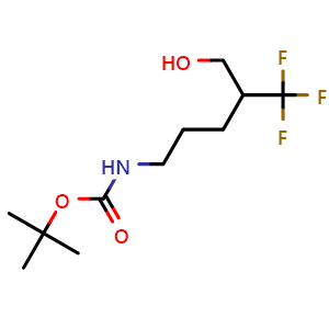 Chemical structure of tert-Butyl N-[5-hydroxy-4-(trifluoromethyl)pentyl]carbamate , AChemBlock AD291455