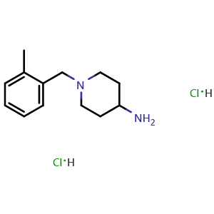 Chemical structure of 1-[(2-Methylphenyl)methyl]piperidin-4-amine dihydrochloride , AChemBlock AD291461