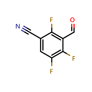 Chemical structure of 2,4,5-Trifluoro-3-formylbenzonitrile , AChemBlock AD291462