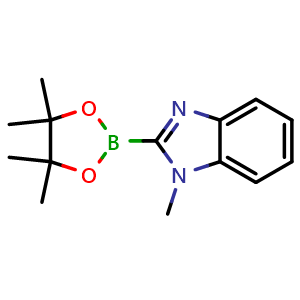 Chemical structure of 1-Methyl-1H-benzo[d]imidazol-2-ylboronic acid pinacol ester , AChemBlock AD291473