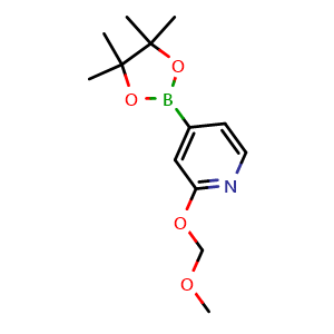 Chemical structure of 2-(Methoxymethoxy)-4-(4,4,5,5-tetramethyl-1,3,2-dioxaborolan-2-yl)pyridine , AChemBlock AD291502
