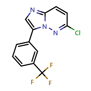 Chemical structure of 6-Chloro-3-[3-(trifluoromethyl)phenyl]imidazo[1,2-b]pyridazine , AChemBlock AD291517