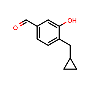Chemical structure of 4-(Cyclopropylmethyl)-3-hydroxybenzaldehyde , AChemBlock AD291519