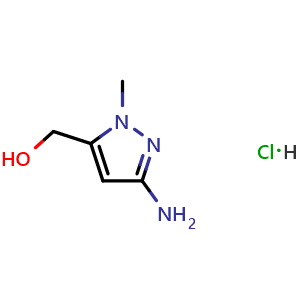Chemical structure of (5-Amino-2-methyl-pyrazol-3-yl)methanol hydrochloride , AChemBlock AD291524