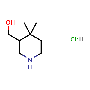 Chemical structure of (4,4-Dimethylpiperidin-3-yl)methanol hydrochloride , AChemBlock AD291528