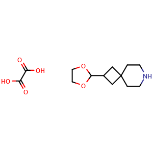 Chemical structure of 2-(1,3-Dioxolan-2-yl)-7-azaspiro[3.5]nonane oxalic acid , AChemBlock AD291529