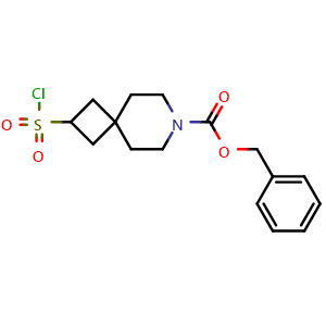 Chemical structure of Benzyl 2-chlorosulfonyl-7-azaspiro[3.5]nonane-7-carboxylate , AChemBlock AD291544