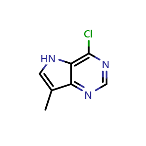 Chemical structure of 4-Chloro-7-methyl-5H-pyrrolo[3,2-d]pyrimidine , AChemBlock AD291545