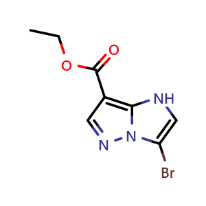 Chemical structure of Ethyl 3-bromo-1H-imidazo[1,2-b]pyrazole-7-carboxylate , AChemBlock AD291549