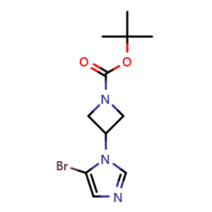 Chemical structure of tert-Butyl 3-(5-bromoimidazol-1-yl)azetidine-1-carboxylate , AChemBlock AD291550
