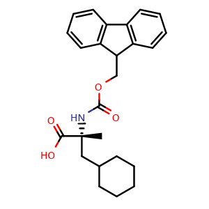 Chemical structure of (2R)-3-Cyclohexyl-2-(9H-fluoren-9-ylmethoxycarbonylamino)-2-methyl-propanoic acid , AChemBlock AD291552