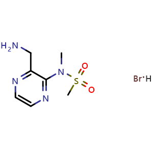 Chemical structure of N-[3-(Aminomethyl)pyrazin-2-yl]-N-methyl-methanesulfonamide hydrobromide , AChemBlock AD291560