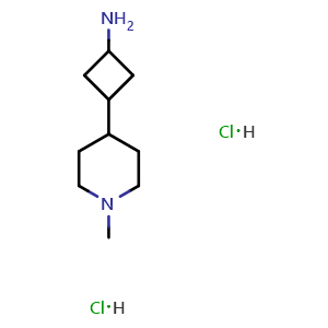 Chemical structure of 3-(1-Methyl-4-piperidyl)cyclobutanamine dihydrochloride , AChemBlock AD291569