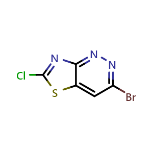 Chemical structure of 3-Bromo-6-chloro-thiazolo[4,5-c]pyridazine , AChemBlock AD291575