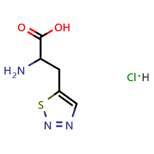 Chemical structure of 2-Amino-3-(thiadiazol-5-yl)propanoic acid hydrochloride , AChemBlock AD291579