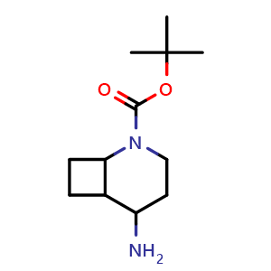 Chemical structure of tert-Butyl rel-5-amino-2-azabicyclo[4.2.0]octane-2-carboxylate , AChemBlock AD291593