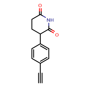 Chemical structure of 3-(4-Ethynylphenyl)piperidine-2,6-dione , AChemBlock AD291595