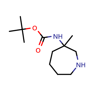 Chemical structure of tert-Butyl N-(3-methylazepan-3-yl)carbamate , AChemBlock AD291603