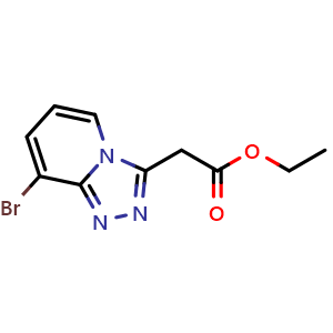 Chemical structure of Ethyl 2-(8-bromo-[1,2,4]triazolo[4,3-a]pyridin-3-yl)acetate , AChemBlock AD291609