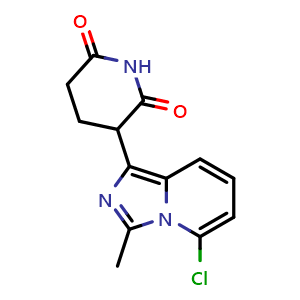 Chemical structure of 3-(5-Chloro-3-methyl-imidazo[1,5-a]pyridin-1-yl)piperidine-2,6-dione , AChemBlock AD291621