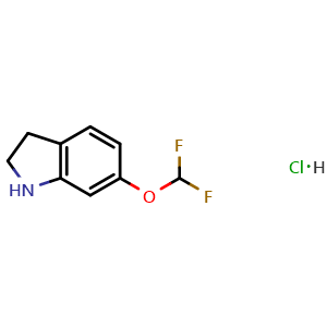 Chemical structure of 6-(Difluoromethoxy)indoline hydrochloride , AChemBlock AD291623