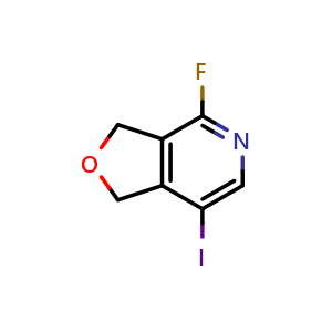 Chemical structure of 4-Fluoro-7-iodo-1,3-dihydrofuro[3,4-c]pyridine , AChemBlock AD291626