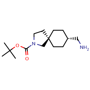 Chemical structure of trans-tert-butyl 8-(aminomethyl)-2-azaspiro[4.5]decane-2-carboxylate , AChemBlock AD291628