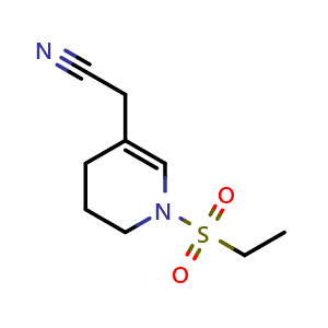 Chemical structure of 2-(1-Ethylsulfonyl-3,4-dihydro-2H-pyridin-5-yl)acetonitrile , AChemBlock AD291633