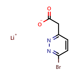 Chemical structure of 2-(6-Bromopyridazin-3-yl)acetic acid lithium hydride , AChemBlock AD291646