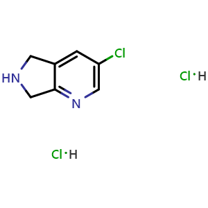 Chemical structure of 3-Chloro-6,7-dihydro-5H-pyrrolo[3,4-b]pyridine dihydrochloride , AChemBlock AD291648